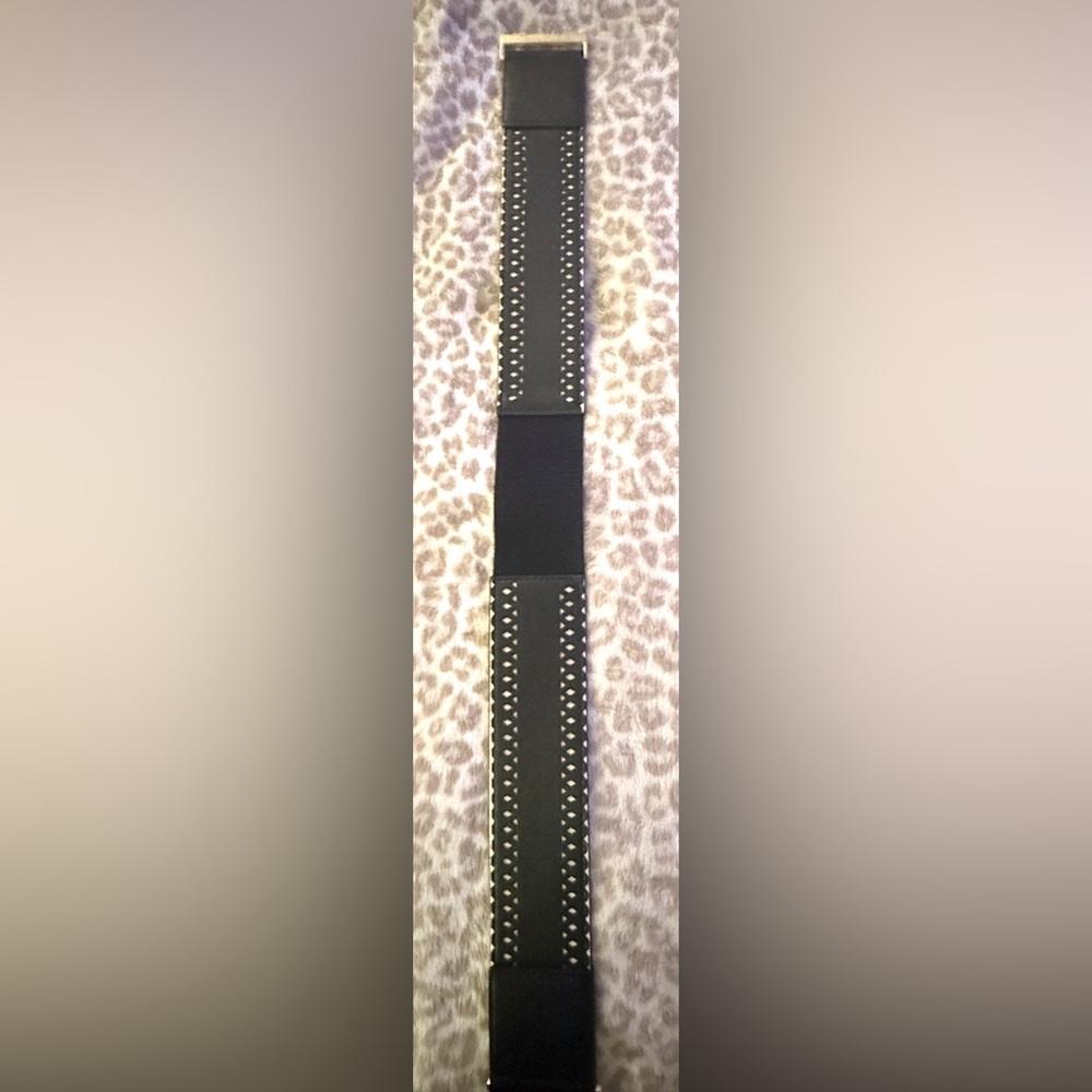 Black Stretch Belt With Hold Accents